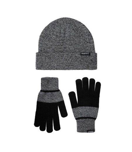 Ensemble Bonnet Et Gants Motif/style Logo Homme Taille Unique Gris Noir Minoti