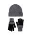 Ensemble Bonnet Et Gants Motif/style Logo Homme Taille Unique Gris Noir Minoti-1