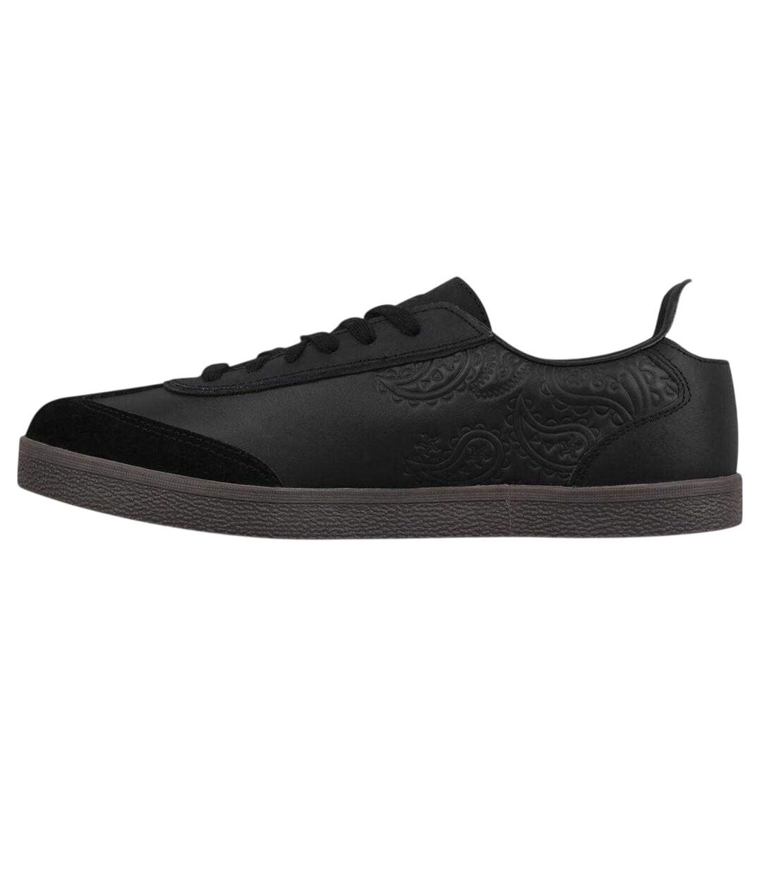 Mens Moorgate Leather Trainers Black Pretty Green-2