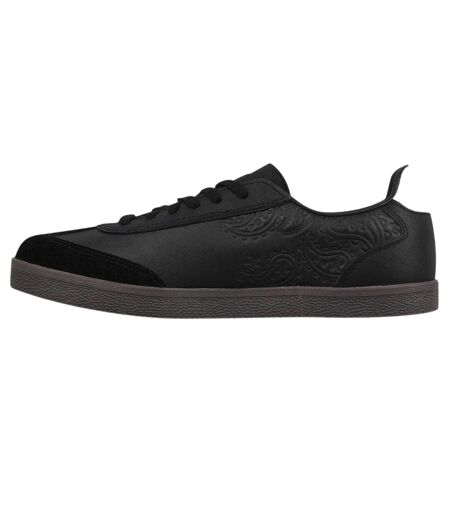 Mens Moorgate Leather Trainers Black Pretty Green