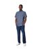 Mens chambray look short-sleeved shirt dark blue Maine