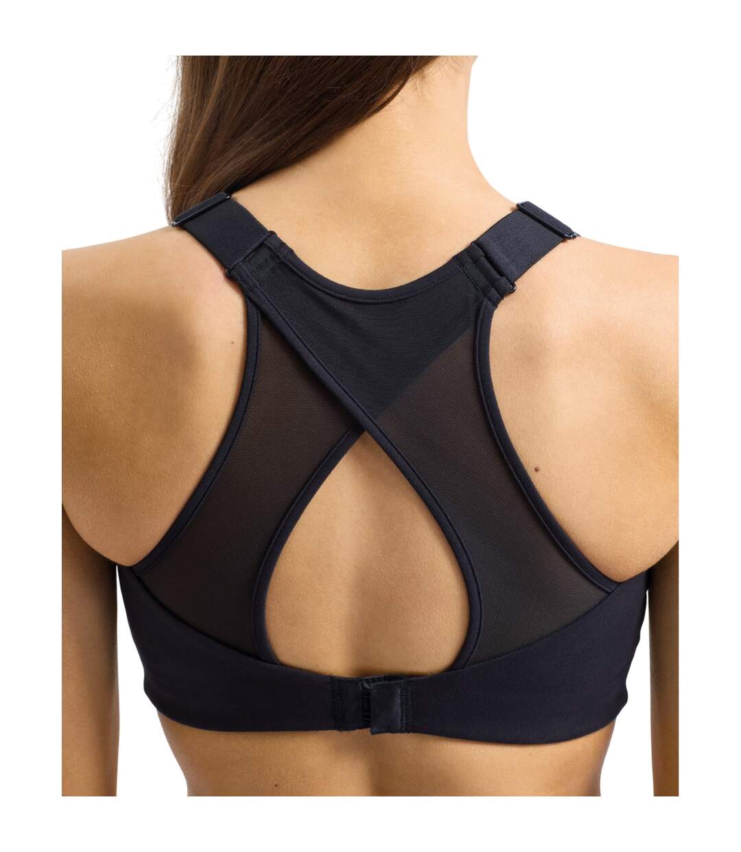 Womens/ladies High-impact Recycled Sports Bra Black TriDri-3