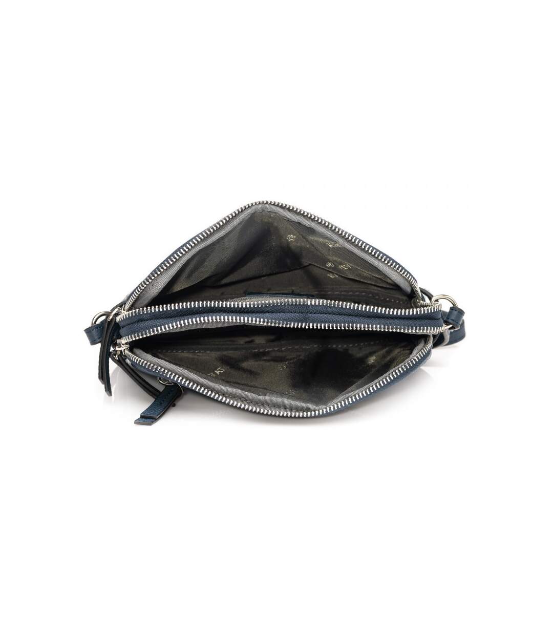 Katana - Sac bandoulière en cuir 2 cpts - marine - 9917-3