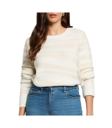 Pull beige/blanc femme morgan mtigra