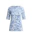 Womens/ladies Floral T-shirt White Blue Ralph Lauren-1