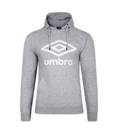 Umbro Mens Team Stacked Logo Hoodie (Grey Marl/White) - UTUO1827