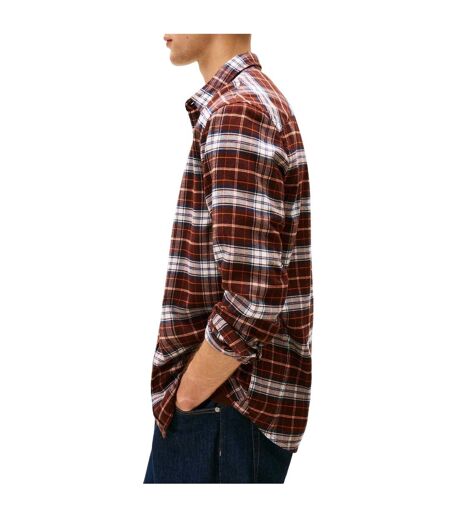 Mens Checked Flannel Long-sleeved Shirt Brown Tommy Jeans