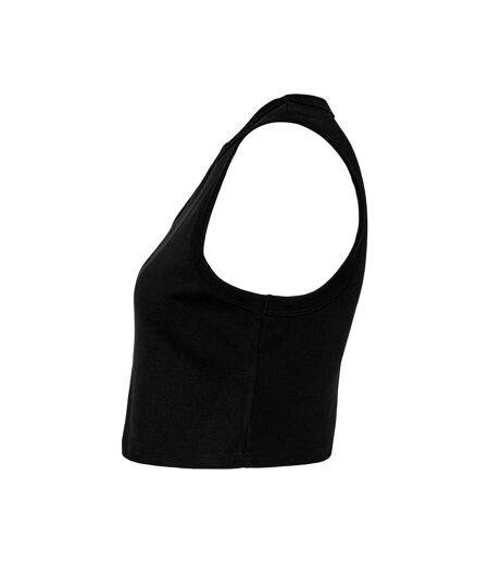 Bella + Canvas Womens/Ladies Plain Micro-Rib Muscle Crop Top (Solid Black) - UTRW10115