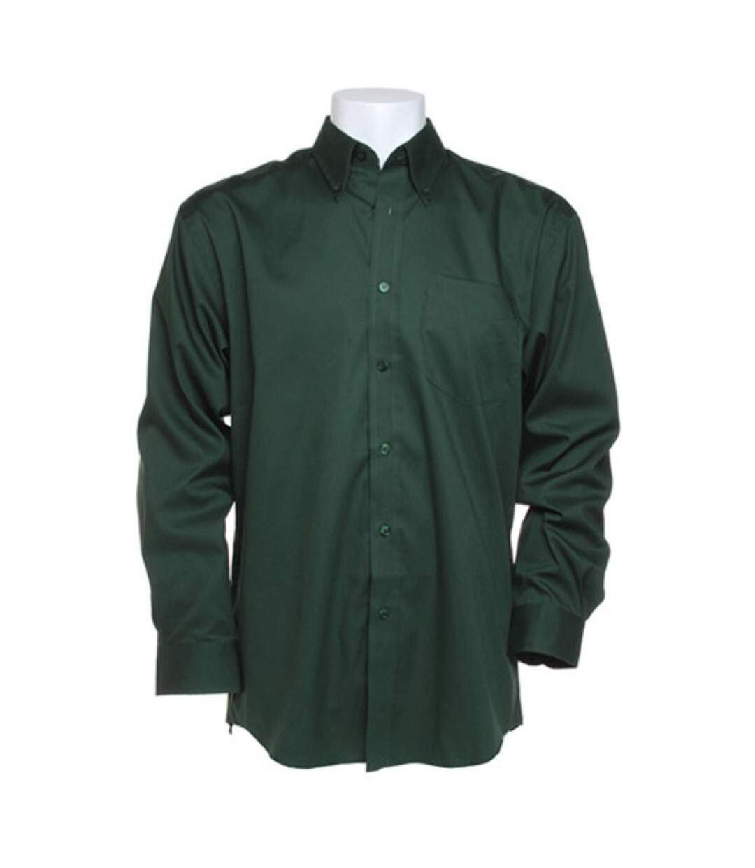 Chemise À Manches Longues Homme Vert Bouteille Kustom Kit-3
