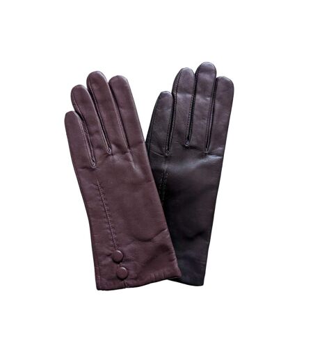 Womens/ladies Hattie Leather Winter Gloves Burgundy Eastern Counties Leather