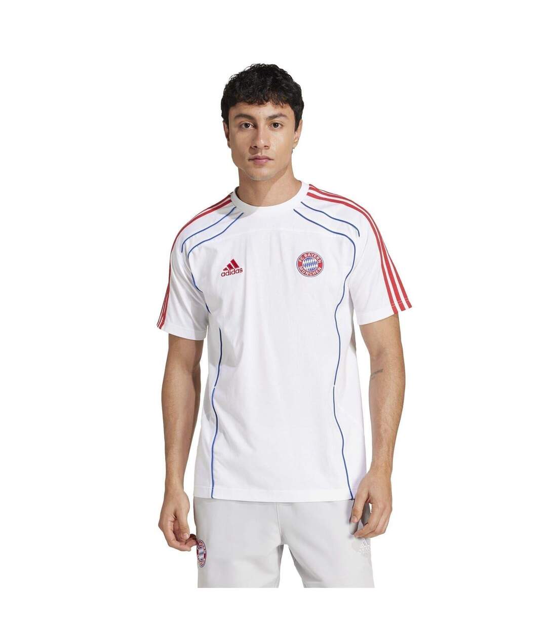 T-shirt Motif/style Fc Bayern Munich Homme Blanc Adidas-1