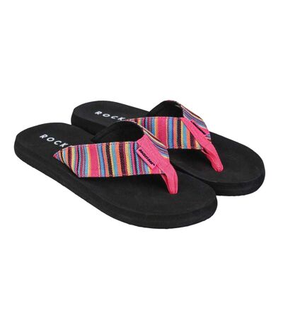 Womens/ladies Adios Aloe Flip Flops Pink Rocket Dog