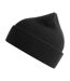 Unisex adult nelson ribbed organic cotton beanie black Atlantis