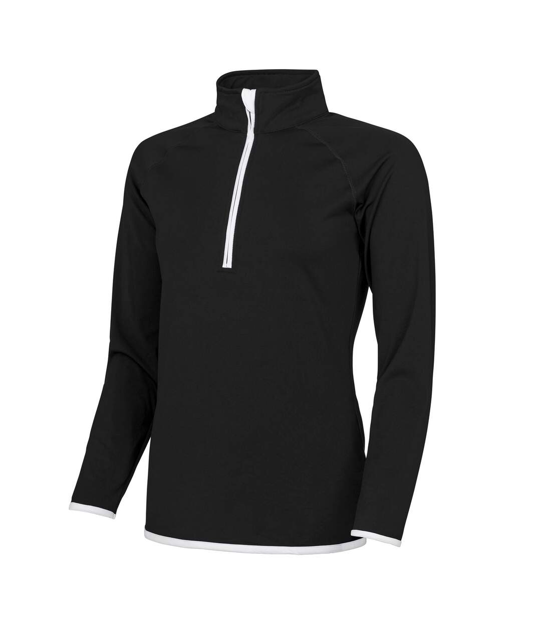 Haut de sport à col zippé femme noir/blanc arctique Awdis