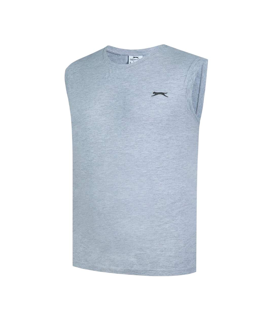 Mens Cotton Sleeveless Vest Top Grey Marl Slazenger-3