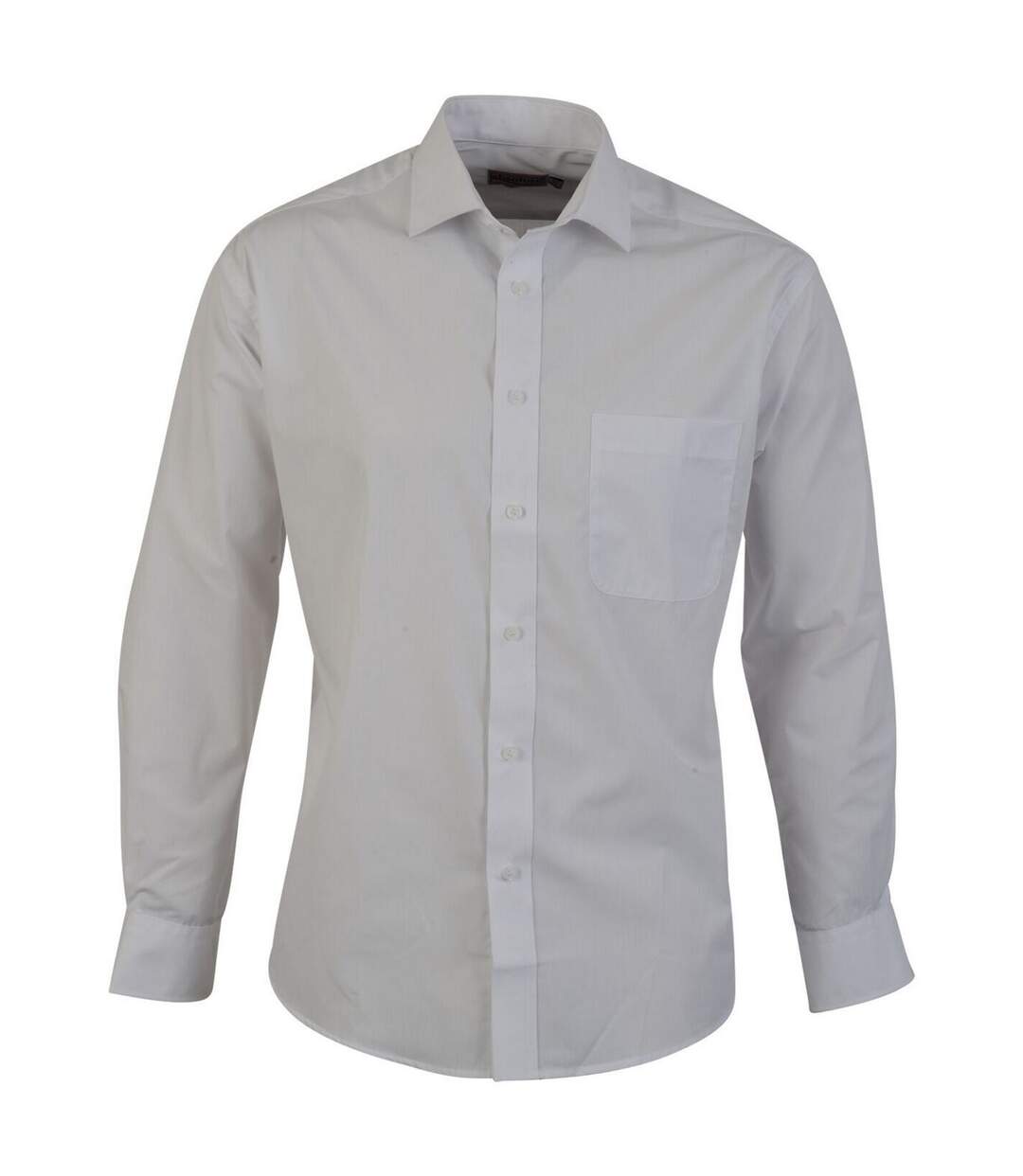 Absolute Apparel Mens Long Sleeved Classic Poplin  Shirt (White) - UTAB117-2