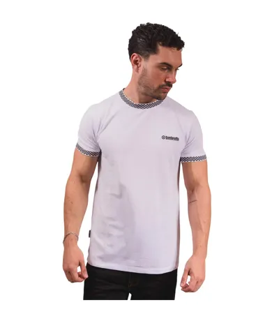 Mens Two Tone Ringer T-shirt White Lambretta