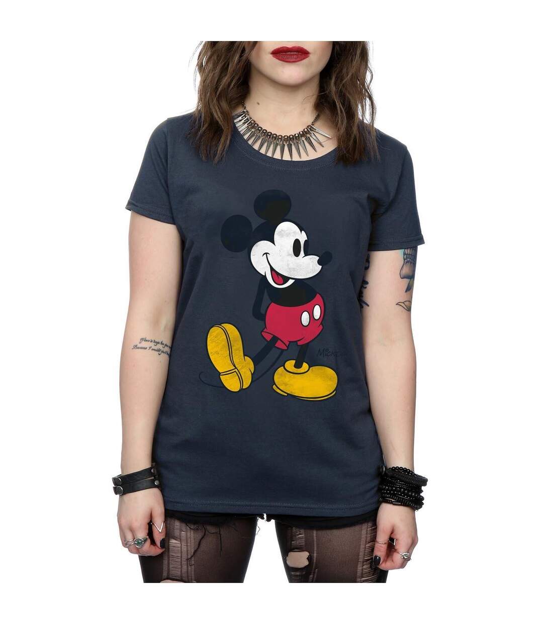 Disney T-shirt en coton Mickey Mouse Classic Kick - Femmes/Dames (Bruyère foncée) - UTBI30952-2