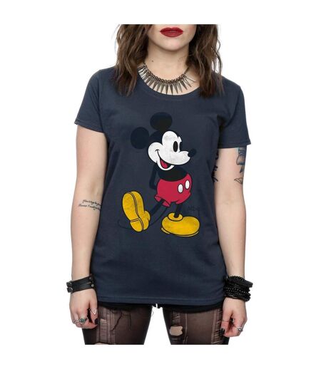 Disney T-shirt en coton Mickey Mouse Classic Kick - Femmes/Dames (Bruyère foncée) - UTBI30952