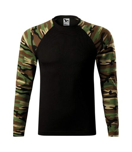 T-shirt Manches Longues Motif/style Camouflage Homme Marron Malfini