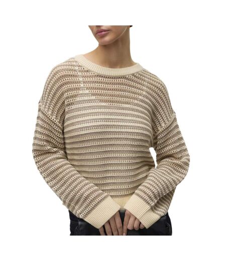 Pull beige/marron femme vero moda madera - l