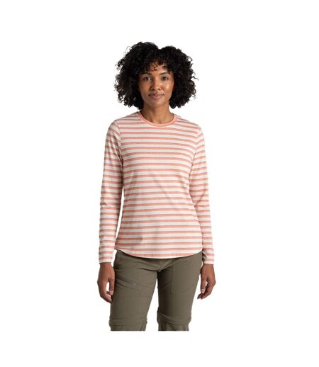 Womens/ladies Akona Striped Nosilife Long-sleeved T-shirt Clay Craghoppers