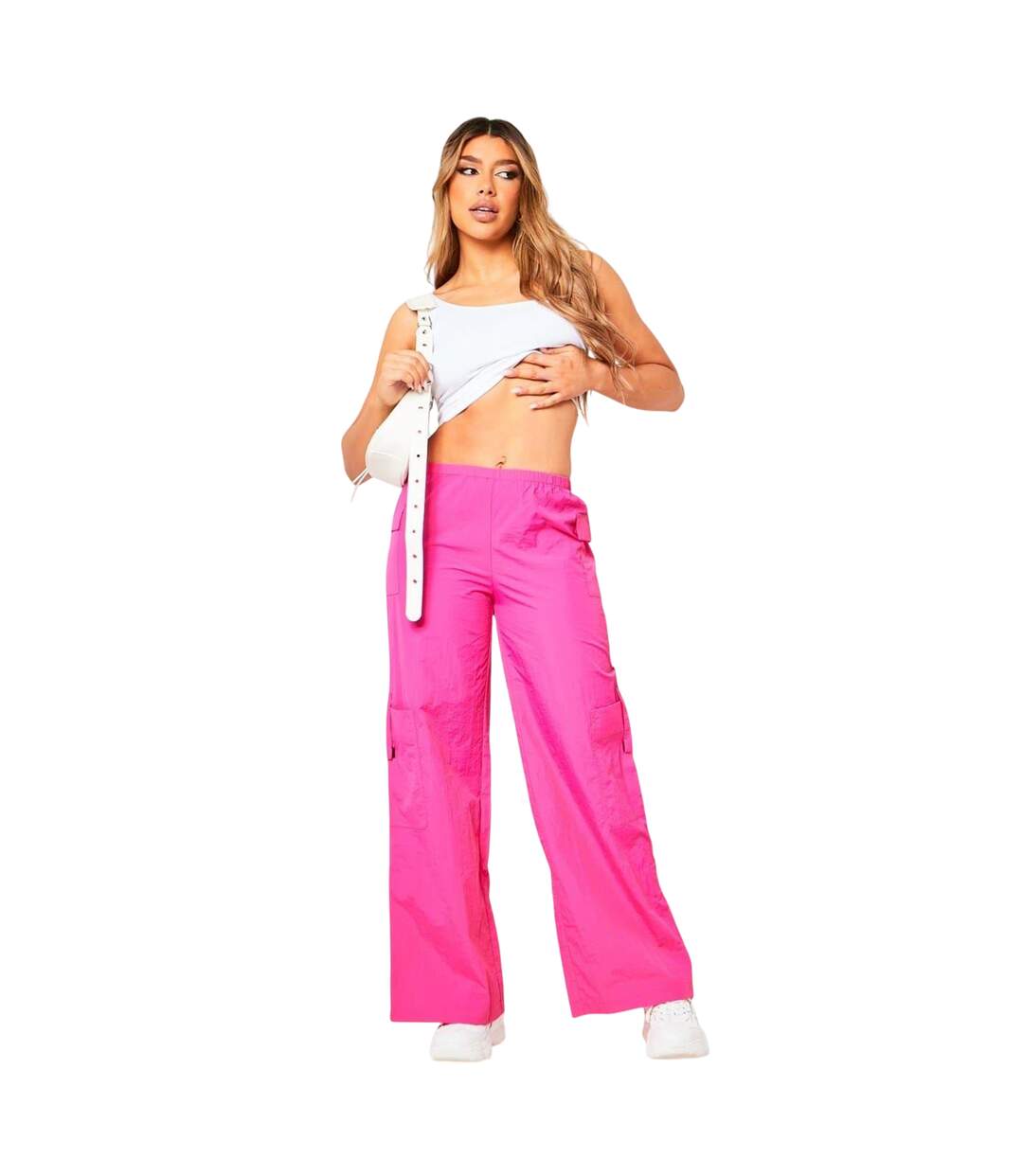 Pantalon À Poches Femme Rose Missy Empire-1
