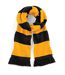 Adults unisex varsity scarf one size black/gold Beechfield