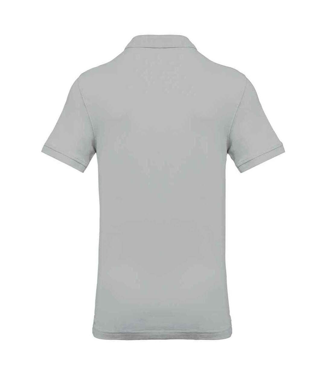 Mens Pique Polo Shirt Snow Grey Kariban-2