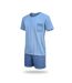 OZABI Pack 3 Pyjamas Courts Homme Coton Majoritaire, Col Bouton-5