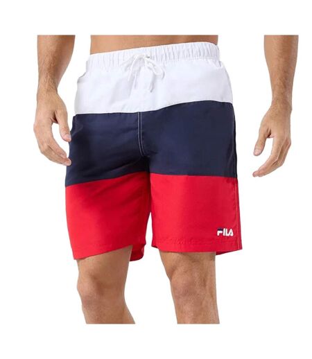 Short de bain marine/blanc/rouge homme fila swim