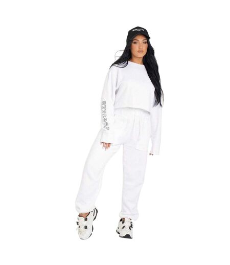 Womens/ladies Oversized Joggers White Missy Empire