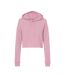 Sweat À Capuche Avec Cordons Motif/style Court Femme Rose Miso-1