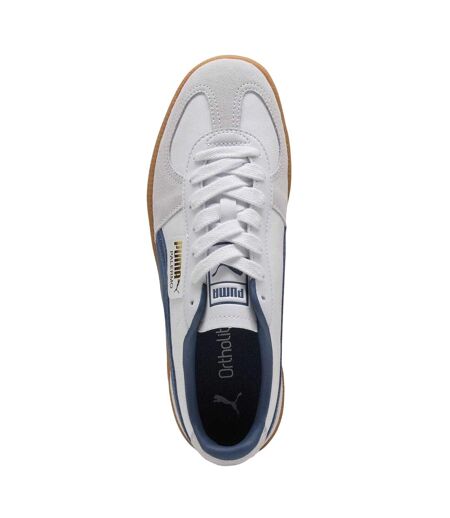 Mens Palermo Leather Trainers White White-blue Puma