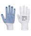 Unisex adult a110 polka dot grip gloves s white/blue Portwest-1