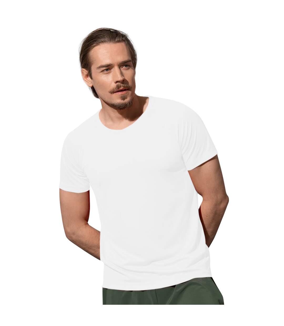 T-shirt raglan hommes blanc Stedman-2