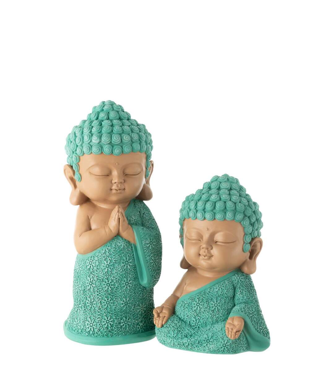Statuette Moine Zen Toby 19cm Bleu Azur-4