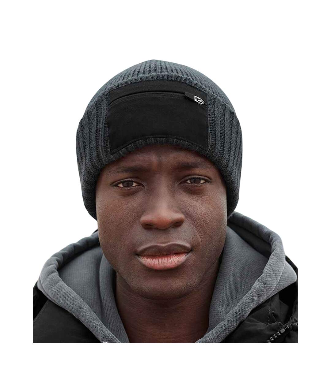 Bonnet Gris Foncé Noir Beechfield-1