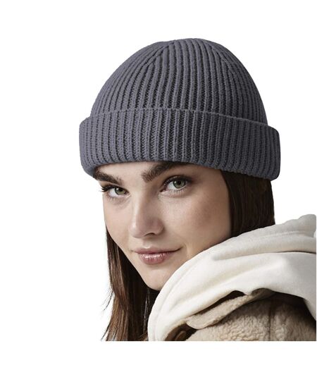 Unisex adult harbour fisherman beanie graphite grey Beechfield