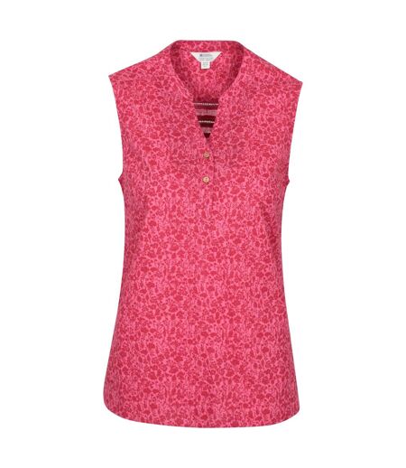 Womens/ladies petra floral pattern sleeveless shirt red Mountain Warehouse