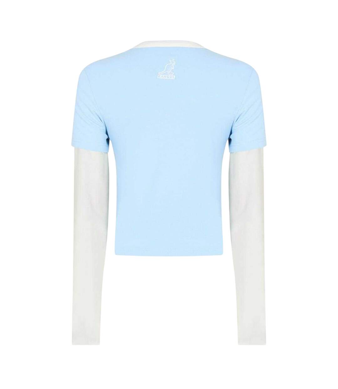 Womens/ladies Contrast Cropped Slim Layered Sleeve T-shirt Blue Kangol-2