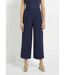 Pantalon large élastiqué brodé feuillage-1