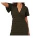Robe Mi-longue Manches Courtes Femme Kaki Noir Brave Soul-4