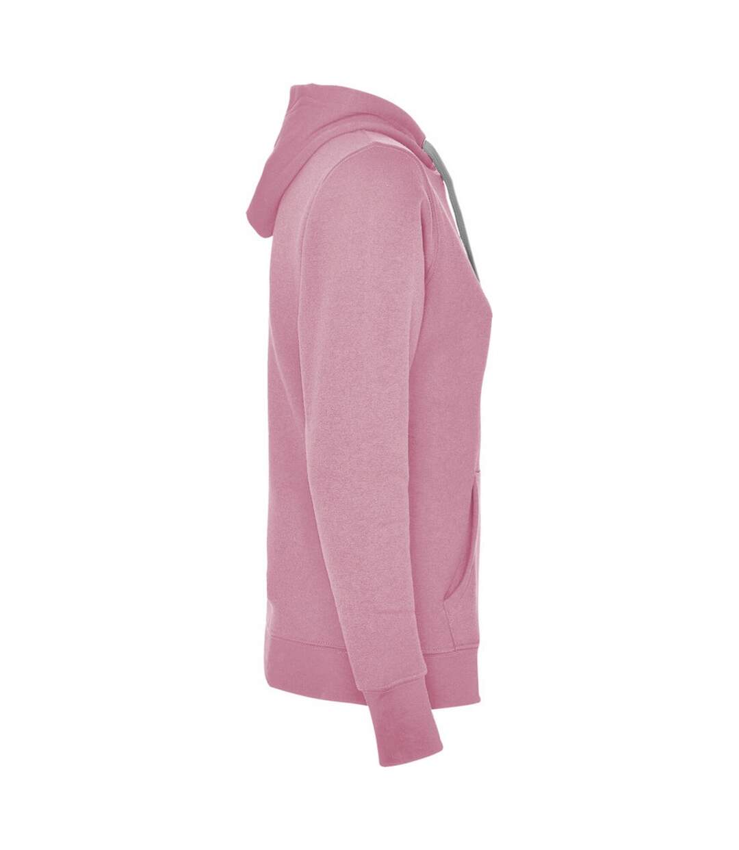 Sweat à capuche urban femme rose clair / gris chiné Roly