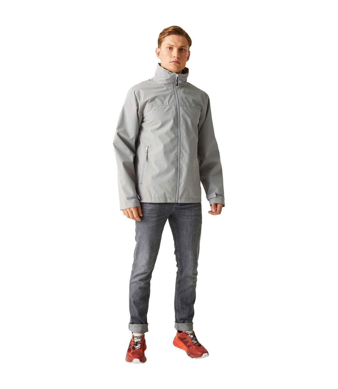 Mens Waterproof Soft Shell Jacket Mineral Grey Black Regatta Professional-1
