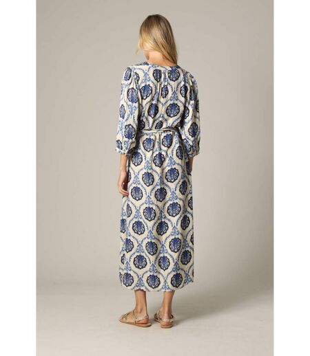 Robe longue en viscose avec incrustation fils lurex, à motifs JADY