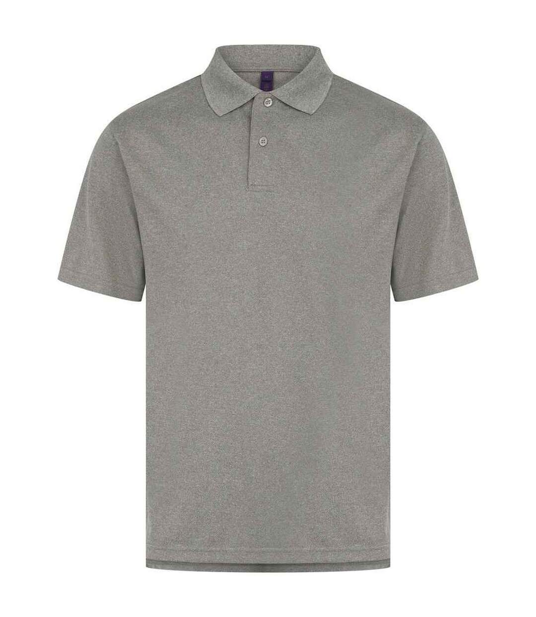 Mens coolplus polo shirt heather grey Henbury-1