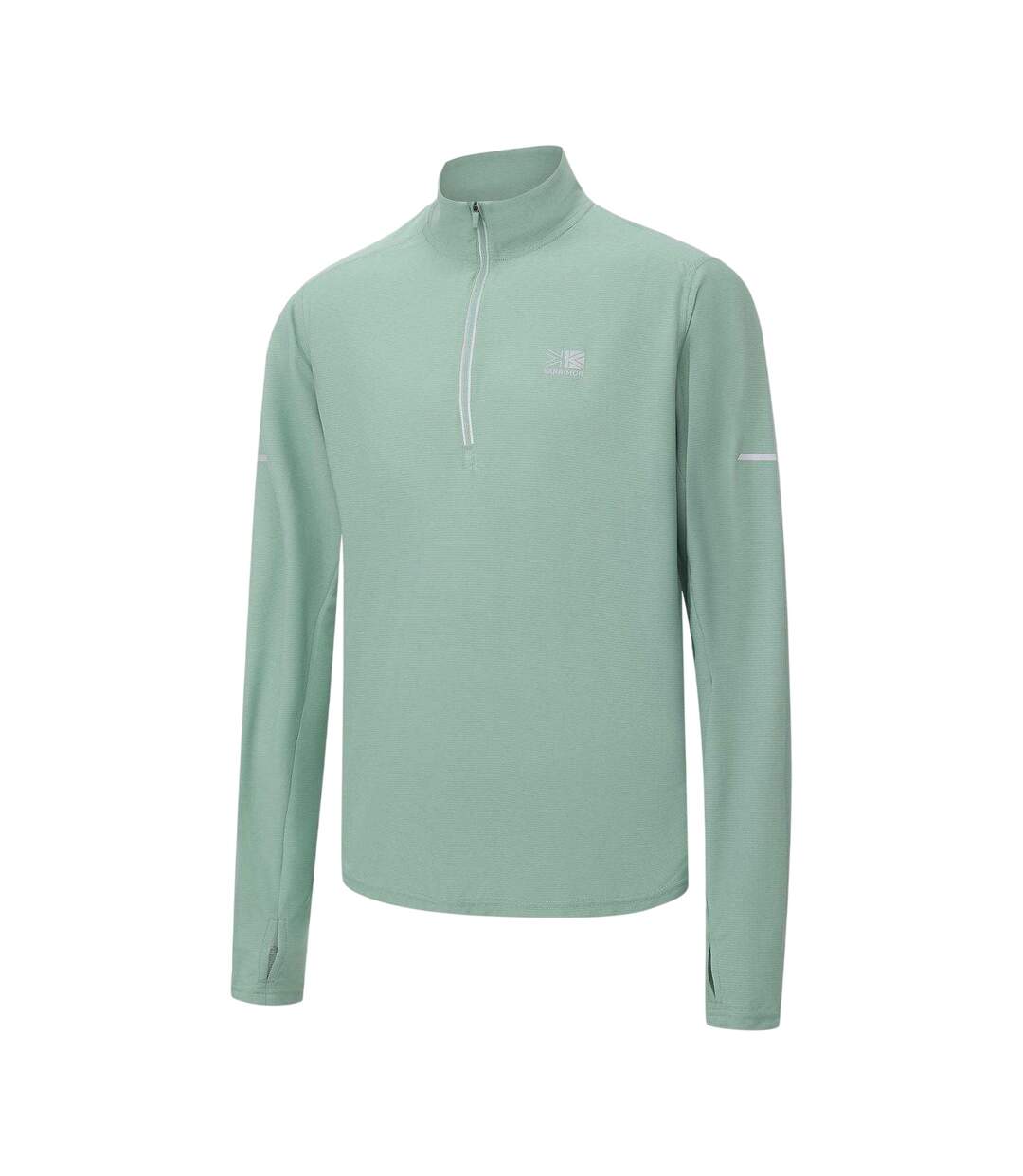 Mens Quarter Zip Long-sleeved Tracksuit Top Green Karrimor-3
