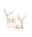 Statuette Cerf Déco Couché 29cm Beige Clair-2