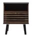 Table de chevet design bois Asmar - L. 39 x H. 51 cm - Marron et noir